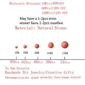 Red Turquoise Round Loose Beads 4-12MM for DIY Charm Necklace Jewelry Making