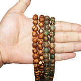 Natural Stone Brown Frost Tibetan Dzi Buddha Beads 8 10 12MM Tortoise Shell