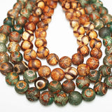 Natural Stone Brown Frost Tibetan Dzi Buddha Beads 8 10 12MM Tortoise Shell