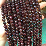 Red Faceted Garnet Loose Beads 6 8 10 12 MM DIY Charms Bracelet