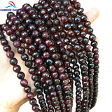 Red Faceted Garnet Loose Beads 6 8 10 12 MM DIY Charms Bracelet