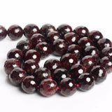Red Faceted Garnet Loose Beads 6 8 10 12 MM DIY Charms Bracelet