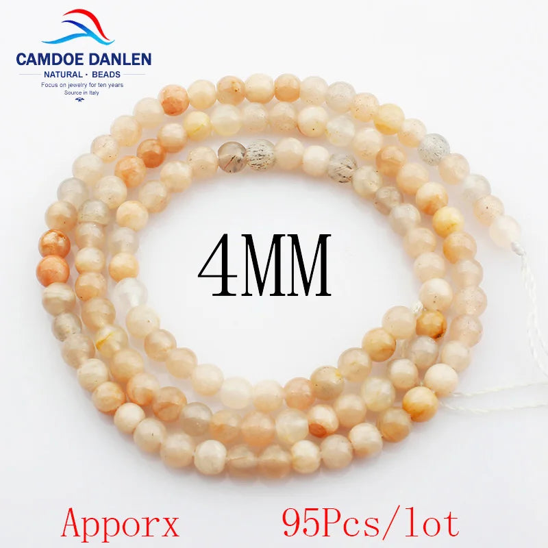 Natural Sun Stone Beads 4-12mm Round Loose Beads DIY Charms Bracelet Necklace