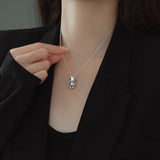 925 Silver Astronaut Pendant Necklace Cosmonaut Jewelry for Women