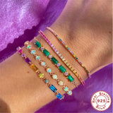 925 Silver Emerald Bracelet Zircon Jewelry