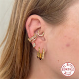 925 Sterling Silver CZ Hoop Earrings for Women