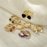 Colorful Enamel Hoop Earrings 925 Silver Dripping Oil Fine Jewelry Cartilage