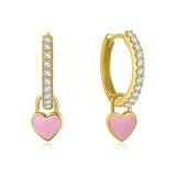 Colorful Enamel Hoop Earrings 925 Silver Dripping Oil Fine Jewelry Cartilage