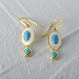 Real 925 Silver Turquoise Oil Necklace & Earring Set