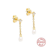 925 Sterling Silver Tassel Chain Hanging Earrings For Women Girls