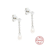 925 Sterling Silver Tassel Chain Hanging Earrings For Women Girls