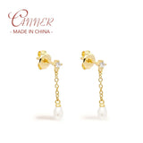 925 Sterling Silver Tassel Chain Hanging Earrings For Women Girls