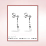 925 Sterling Silver Tassel Chain Hanging Earrings For Women Girls