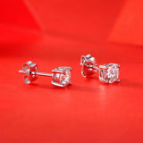 0.5CT Moissanite Diamond Earrings 18K Plated 925 Silver Ear Studs