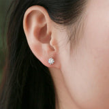 0.5CT Moissanite Diamond Earrings 18K Plated 925 Silver Ear Studs