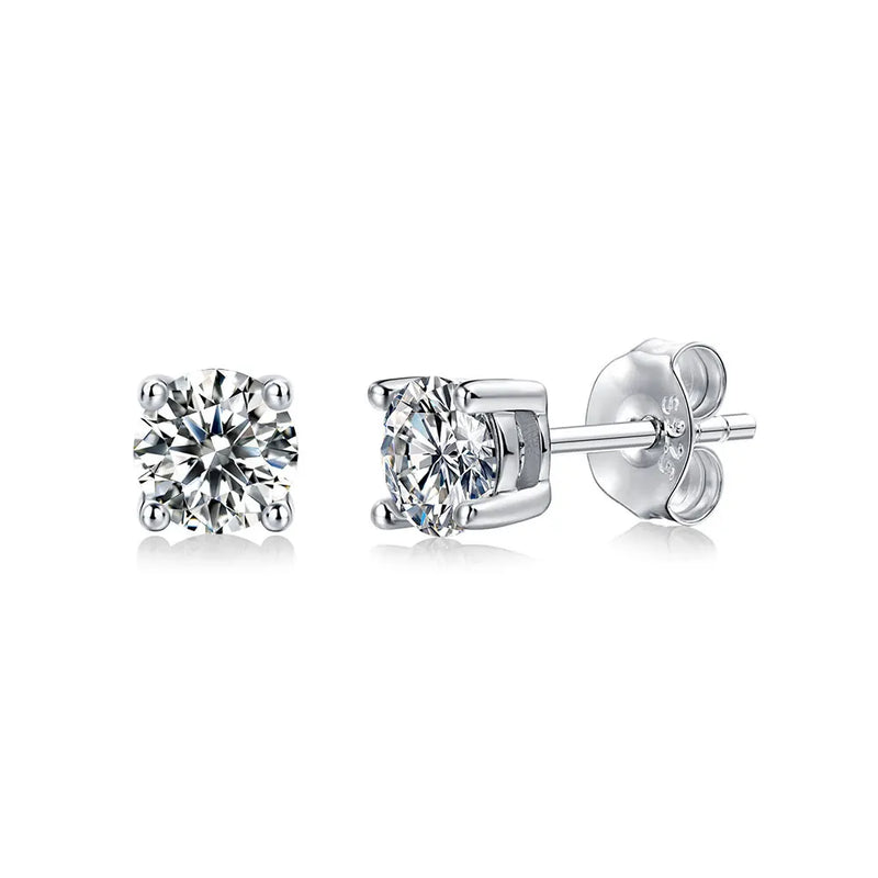 0.5CT Moissanite Diamond Earrings 18K Plated 925 Silver Ear Studs