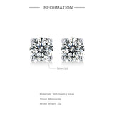 0.5CT Moissanite Diamond Earrings 18K Plated 925 Silver Ear Studs