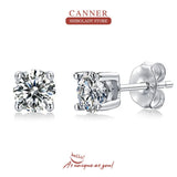 0.5CT Moissanite Diamond Earrings 18K Plated 925 Silver Ear Studs