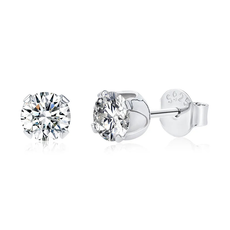 0.5CT Round Moissanite Diamond Earrings 925 Sterling Silver Stud