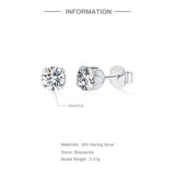 0.5CT Round Moissanite Diamond Earrings 925 Sterling Silver Stud