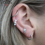 925 Sterling Silver Stud Earrings for Women Zircon Lantern Earings