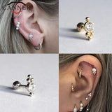 925 Sterling Silver Stud Earrings for Women Zircon Lantern Earings