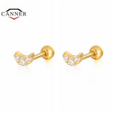 925 Silver Crystal Zircon Stud Earrings for Women