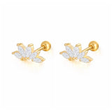 925 Silver Crystal Zircon Stud Earrings for Women