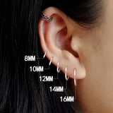 925 Sterling Silver Circle Hoop Earrings for Women Pendientes Ear Buckle