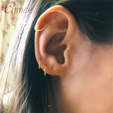 925 Sterling Silver Circle Hoop Earrings for Women Pendientes Ear Buckle