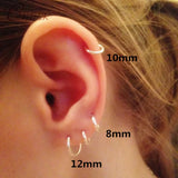 925 Sterling Silver Circle Hoop Earrings for Women Pendientes Ear Buckle