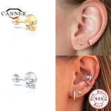 925 Sterling Silver Small Stud Earrings for Women Cartilage Piercing Jewelry