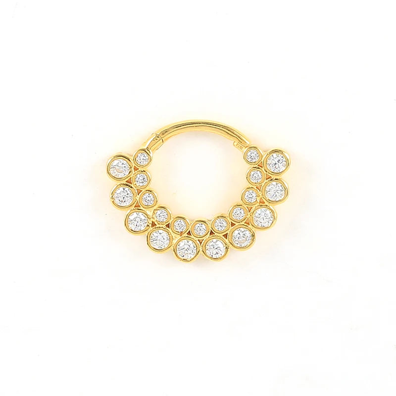 925 Silver Hoop Earring Zircon Nose Ring Piercing Cartilage Earrings