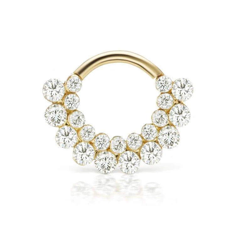 925 Sterling Silver Hoop Earrings Nose Ring Zircon Cartilage Jewelry