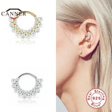 925 Sterling Silver Hoop Earrings Nose Ring Zircon Cartilage Jewelry
