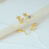 925 Silver Butterfly Evil Eye Cartilage Earring