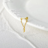 925 Silver CZ Chain Stud Earrings for Women