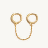 925 Sterling Silver Round Hoop Earrings with Tassel Chain for Women