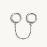 925 Sterling Silver Round Hoop Earrings with Tassel Chain for Women