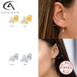 925 Sterling Silver Flower Stud Earrings Crystal Wedding Jewelry