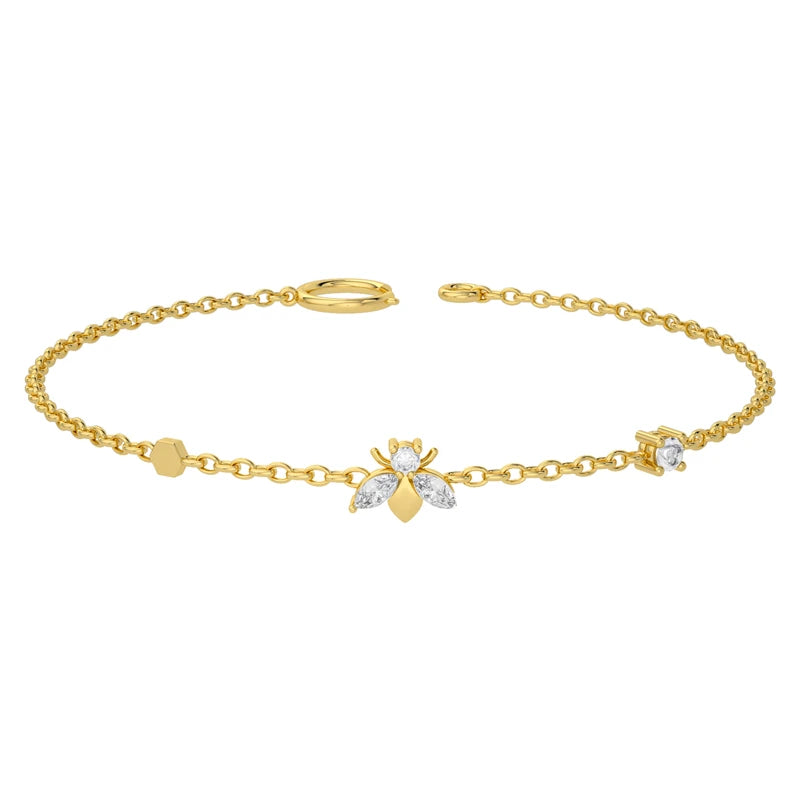 925 Silver Bee Bracelet with Zircon Stones