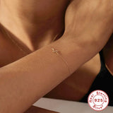 925 Silver Zircon Bee Bracelet for Women, Fine Jewelry Gift
