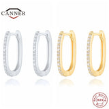 925 Silver CZ Crystal Circle Hoop Earrings for Women