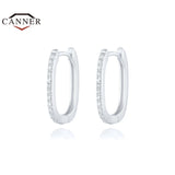 925 Silver CZ Crystal Circle Hoop Earrings for Women