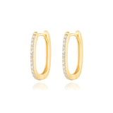 925 Silver CZ Crystal Circle Hoop Earrings for Women