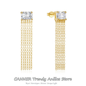 925 Sterling Silver Dangle Earrings - Sparkling Drop Studs