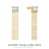 925 Sterling Silver Dangle Earrings - Sparkling Drop Studs
