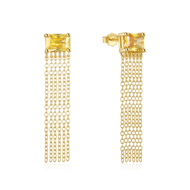 925 Sterling Silver Dangle Earrings - Sparkling Drop Studs