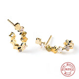925 Silver Rainbow CZ Stud Earring Piercing Pendiente Climber Jewelry