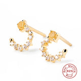 925 Silver Rainbow CZ Stud Earring Piercing Pendiente Climber Jewelry
